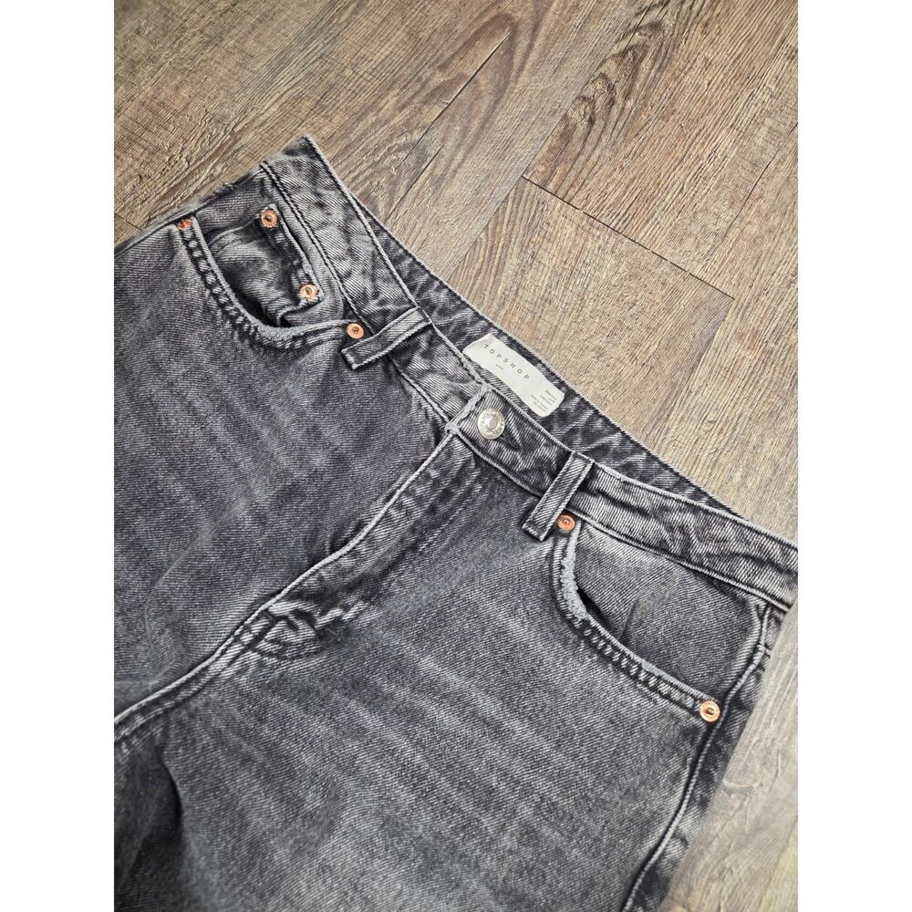 Topshop 100% Cotton Women Moto Mom Jeans Black Wash Size 28 - Picture 3 of 6